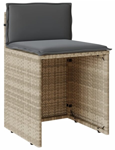 3 részes világosszürke polyrattan bisztrógarnitúra párnákkal