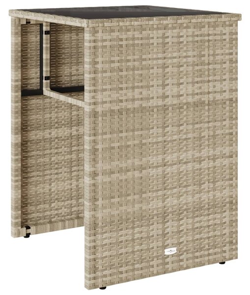 3 részes világosszürke polyrattan bisztrógarnitúra párnákkal