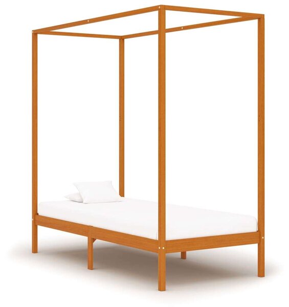 VidaXL Baldachinos Ágykeret - Fenyőfa - 90x200 cm