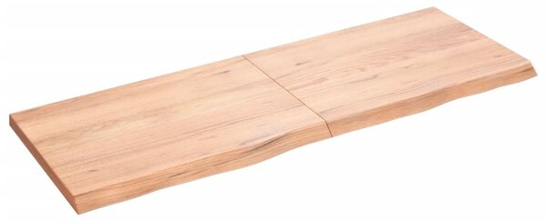 Világosbarna kezelt tömör tölgyfa fali polc 140 x 50 x (2-4) cm
