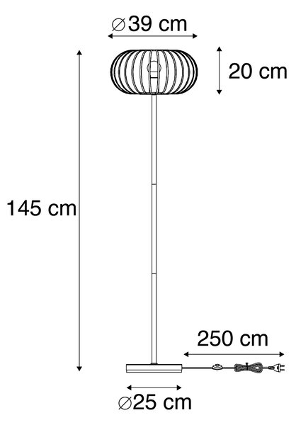 Design állólámpa fekete - Johanna