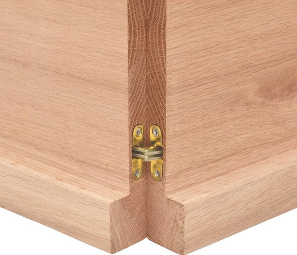 Világosbarna kezelt tömör tölgyfa fali polc 160 x 40 x (2-4) cm