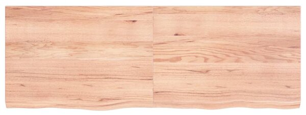Világosbarna kezelt tömör tölgyfa fali polc 140 x 50 x (2-4) cm