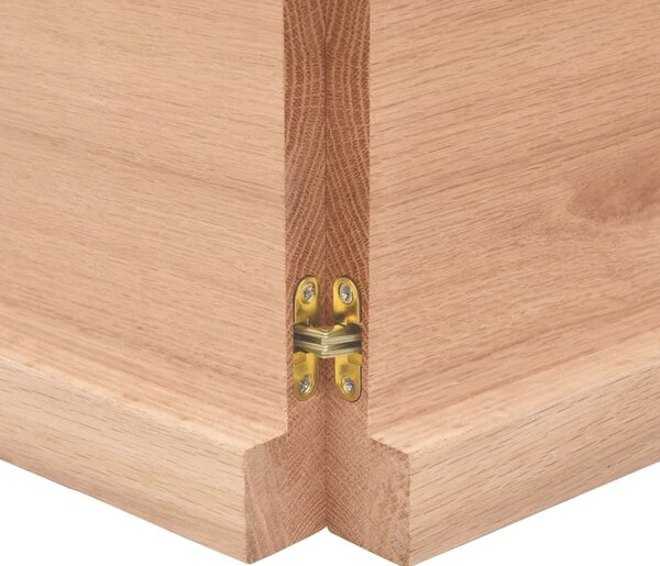 Világosbarna kezelt tömör tölgyfa fali polc 140 x 50 x (2-4) cm
