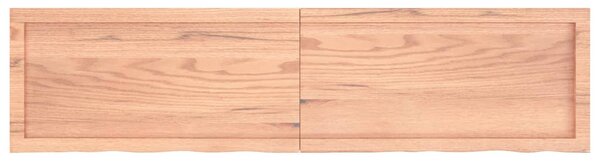 Világosbarna kezelt tömör tölgyfa fali polc 160 x 40 x (2-4) cm
