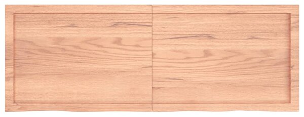 Világosbarna kezelt tömör tölgyfa fali polc 140 x 50 x (2-4) cm