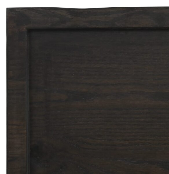 Sötétbarna kezelt tömör tölgyfa fali polc 80x60x(2-4) cm