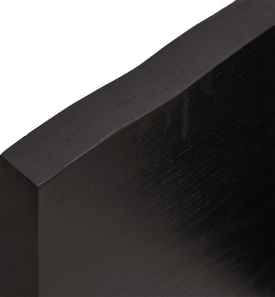 Sötétbarna kezelt tömör tölgyfa fali polc 80x60x(2-4) cm