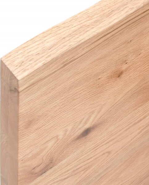 Világosbarna kezelt tömör tölgyfa fali polc 180 x 50 x (2-4) cm