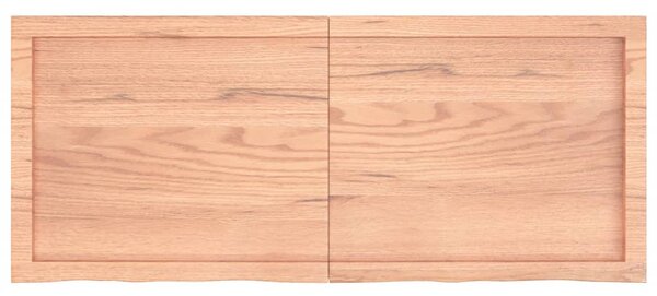 Világosbarna kezelt tömör tölgyfa fali polc 120 x 50 x (2-6) cm