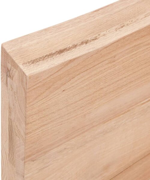 Világosbarna kezelt tömör tölgyfa fali polc 140 x 50 x (2-6) cm