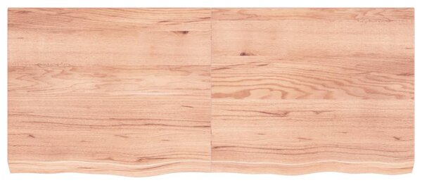 Világosbarna kezelt tömör tölgyfa fali polc 120 x 50 x (2-6) cm