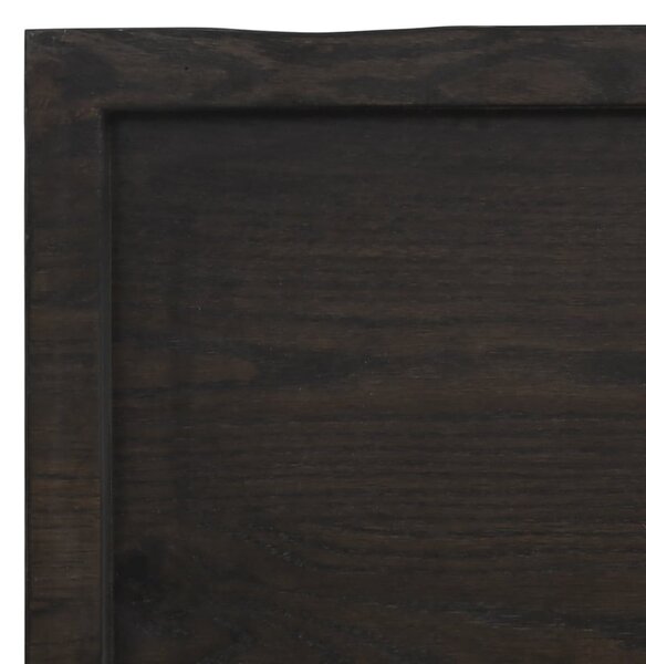 Sötétbarna kezelt tömör tölgyfa fali polc 40x60x(2-4) cm