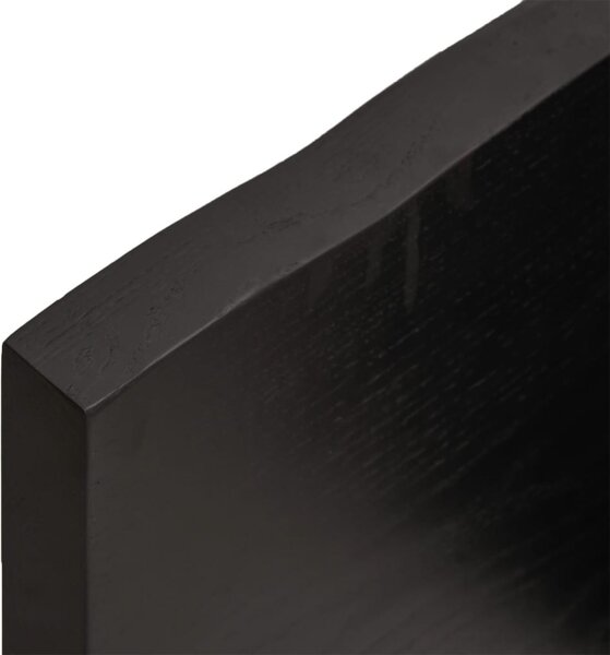 Sötétbarna kezelt tömör tölgyfa fali polc 40x40x(2-4) cm