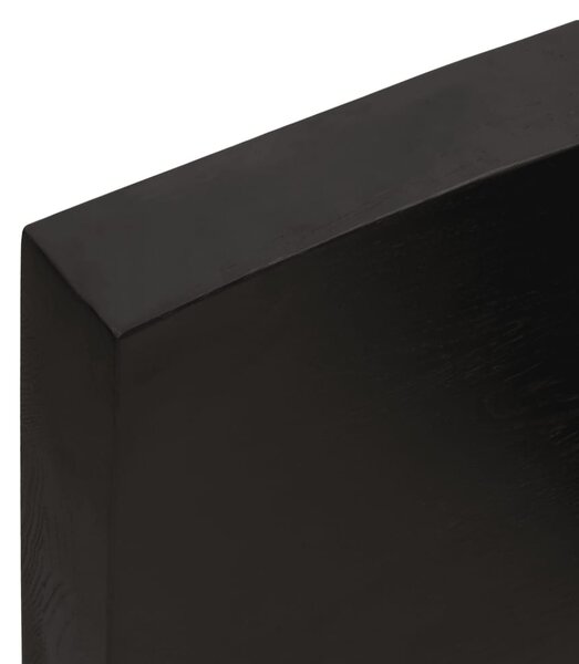 Sötétbarna kezelt tömör tölgyfa fali polc 60x60x(2-6) cm