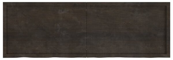 Sötétbarna kezelt tömör tölgyfa fali polc 180 x 60 x (2-4) cm