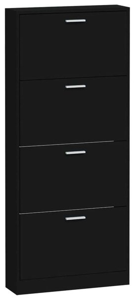 VidaXL Cipősszekrény - Fekete - 4 Fiók - 59x17x150 cm