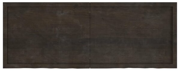 Sötétbarna kezelt tömör tölgyfa fali polc 160 x 60 x (2-6) cm