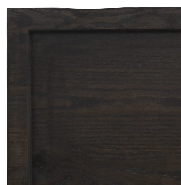 Sötétbarna kezelt tömör tölgyfa fali polc 40x30x(2-4) cm