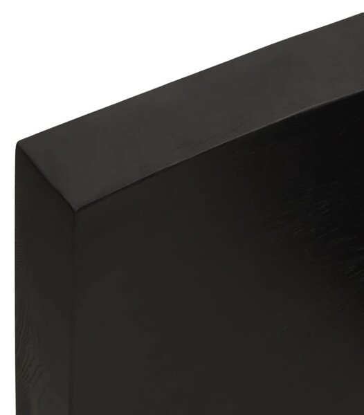 Sötétbarna kezelt tömör tölgyfa fali polc 100x50x(2-6) cm