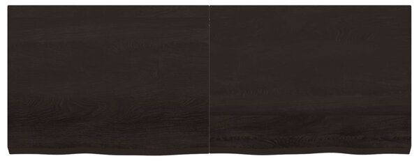 Sötétbarna kezelt tömör tölgyfa fali polc 160 x 60 x (2-6) cm