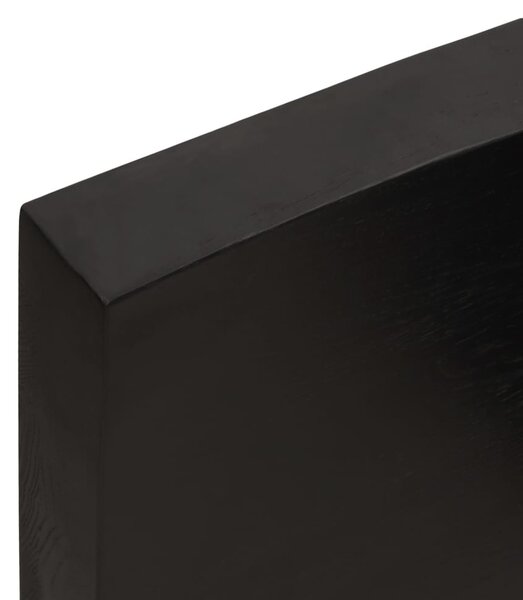Sötétbarna kezelt tömör tölgyfa fali polc 40x30x(2-4) cm