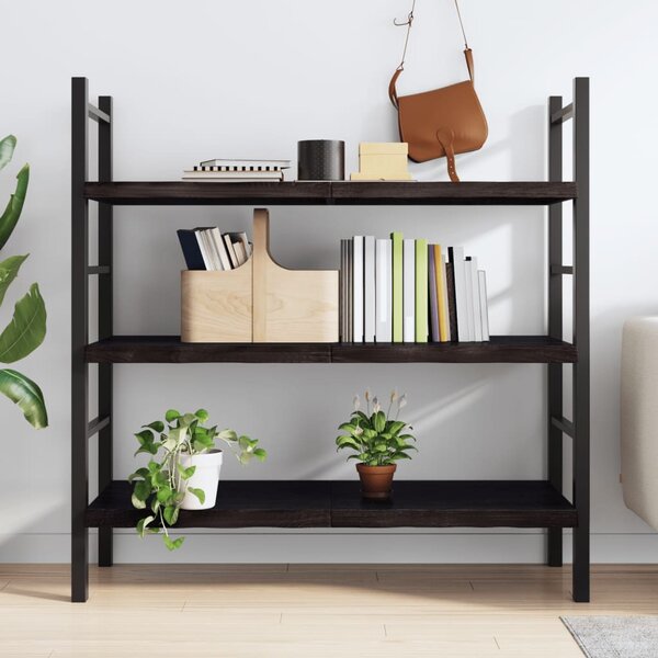 Sötétbarna kezelt tömör tölgyfa fali polc 120 x 50 x (2-4) cm