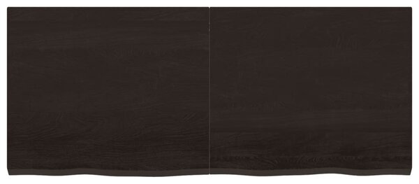 Sötétbarna kezelt tömör tölgyfa fali polc 120 x 50 x (2-4) cm