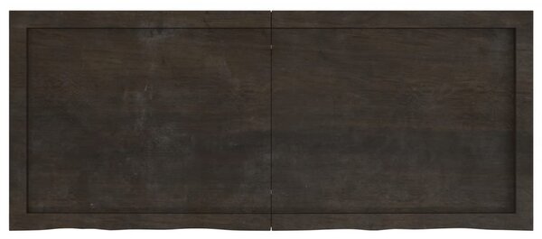 Sötétbarna kezelt tömör tölgyfa fali polc 120 x 50 x (2-4) cm