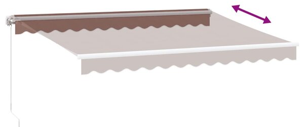 VidaXL barna kézzel kihúzható napellenző 350 x 250 cm