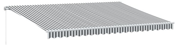 VidaXL antracitszürke-fehér kézzel kihúzható napellenző 500 x 300 cm