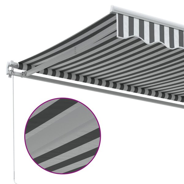 VidaXL antracitszürke-fehér kézzel kihúzható napellenző 500 x 300 cm
