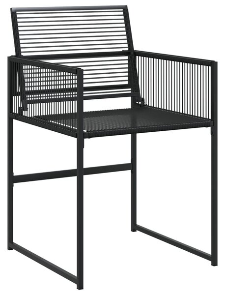 15 részes fekete polyrattan kerti étkezőgarnitúra