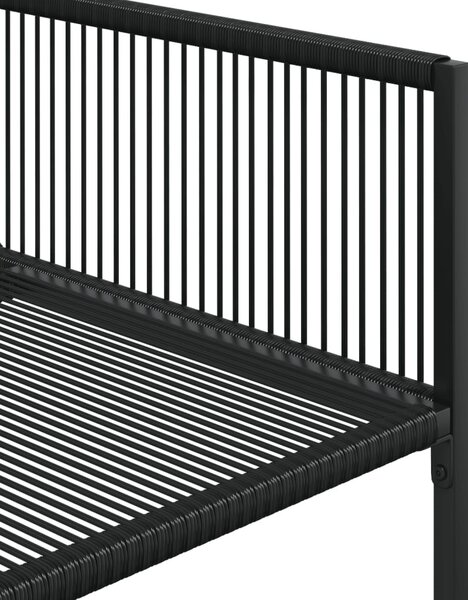 15 részes fekete polyrattan kerti étkezőgarnitúra