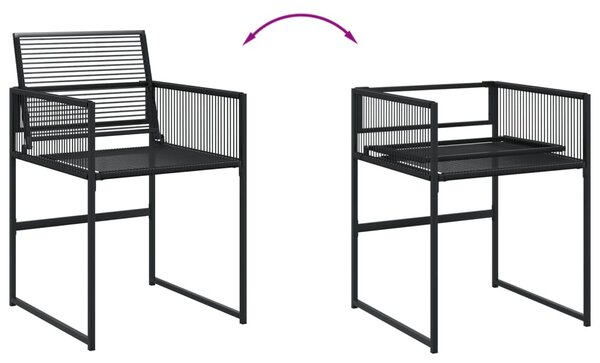 15 részes fekete polyrattan kerti étkezőgarnitúra