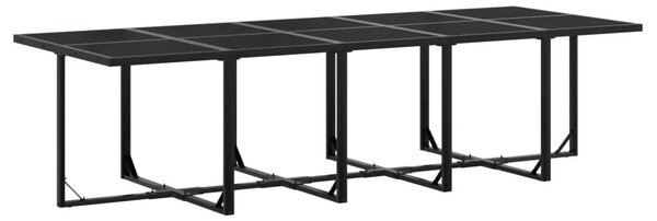 15 részes fekete polyrattan kerti étkezőgarnitúra