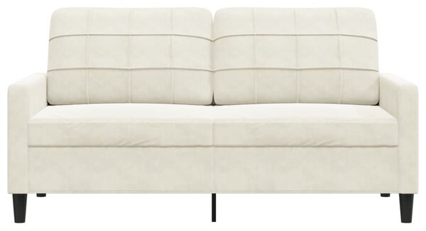 Kétszemélyes krémszínű bársony kanapé 140 cm