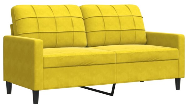 Kétszemélyes sárga bársony kanapé 140 cm