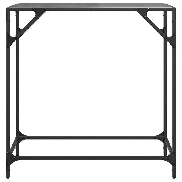 Acél tálalóasztal fekete üveglappal 80 x 35 x 81 cm