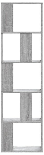 5 szintes szürke sonoma szerelt fa könyvespolc 45x23,5x162,5 cm