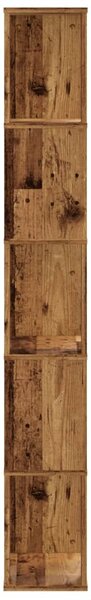 5 szintes antik fa színű fa könyvespolc 45 x 23,5 x 162,5 cm