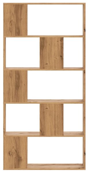 5 szintes kézműves tölgy fa könyvespolc 80,5 x 23,5 x 162,5 cm