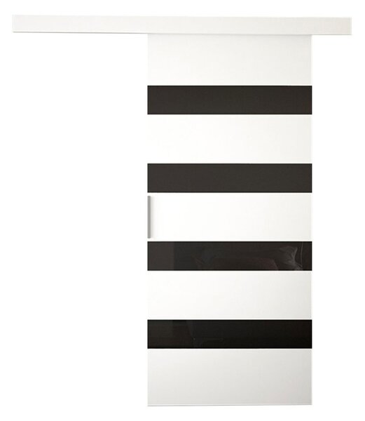 MANAMI tolóajtó 5 - 80 cm, fehér / fekete üveg