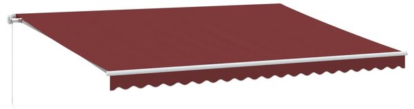 VidaXL burgundi vörös kézzel kihúzható napellenző 500 x 300 cm
