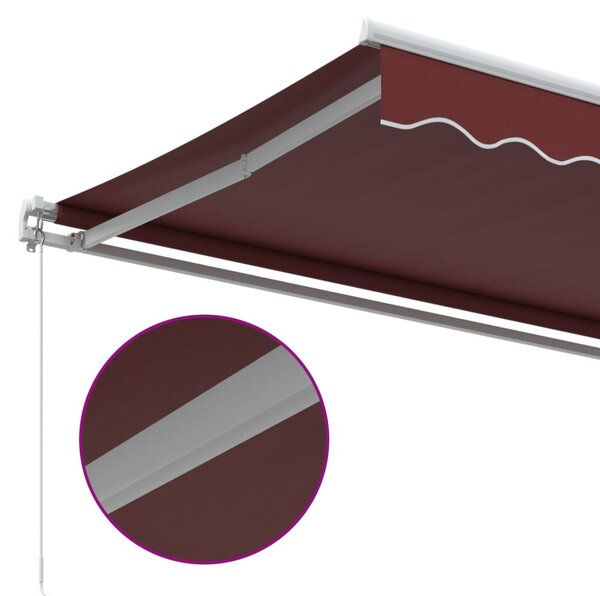VidaXL burgundi vörös kézzel kihúzható napellenző 500 x 300 cm