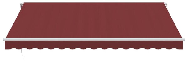 Burgundi vörös kézzel kihúzható LED-es napellenző 400 x 300 cm