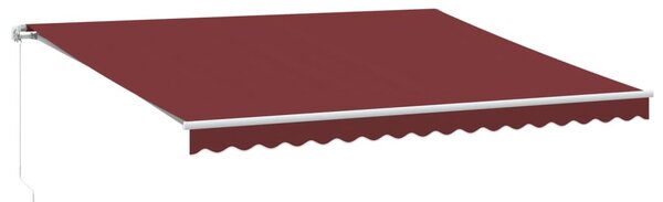 VidaXL burgundi vörös kézzel kihúzható napellenző 450 x 300 cm