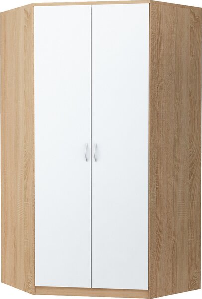 ZORICA sarokgardrób - szélesség 106 cm, sonoma tölgy / fehér