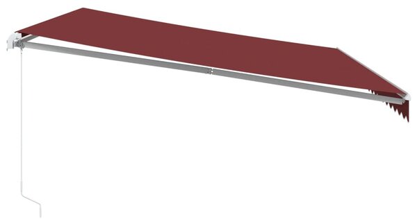 VidaXL burgundi vörös kézzel kihúzható napellenző 500 x 300 cm