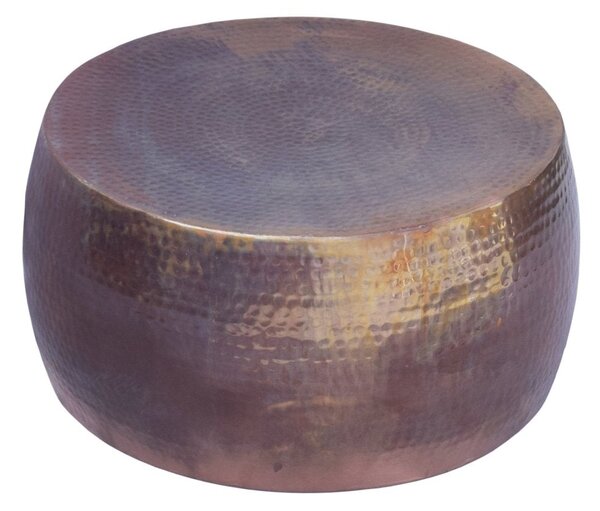 ORIENT bronz fém henger dohányzóasztal 60x60x30